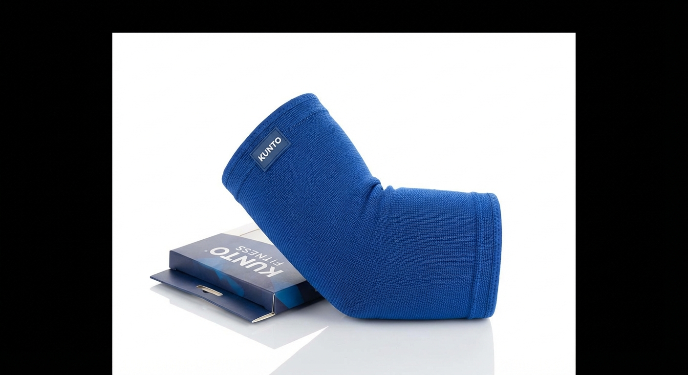Kunto Fitness elbow brace compression sleeve in blue for tennis elbow support